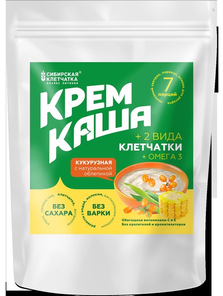 Кукурузная каша с ягодами и клетчаткой, 7 порций