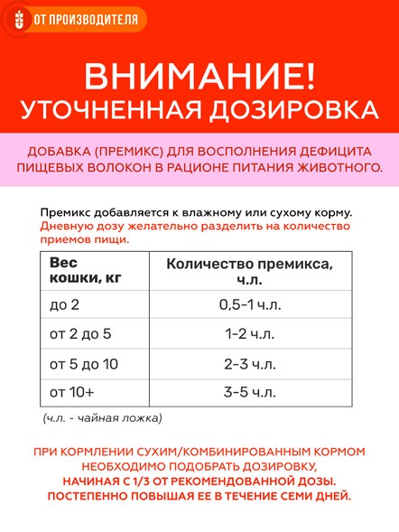 Клетчатка для кошек «Пуся» гранулированная, 250 гр