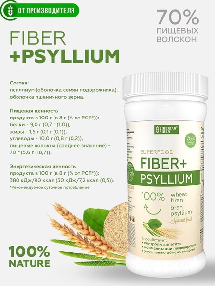 Клетчатка с псиллиумом