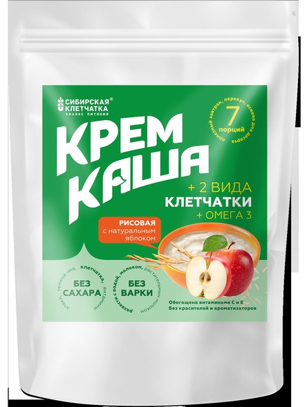 Рисовая каша с яблоком и клетчаткой, 7 порций