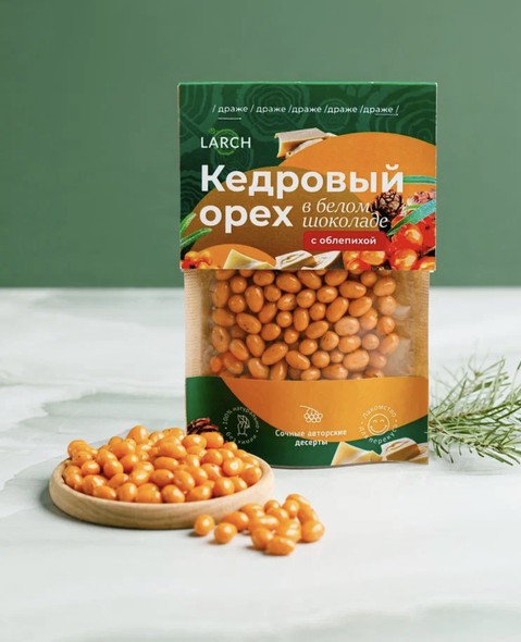 Ядро кедрового ореха в белом шоколаде с Облепихой