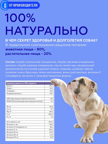 Клетчатка для собак «Кора» гранулированная, 500 гр