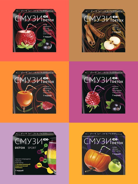 Смузи «DETOX» малина, облепиха, 7 порций