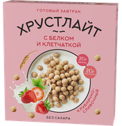Сухой завтрак Хрустлайт с белком, клетчаткой (клубнично-сливочный)