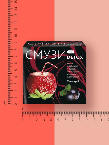 Смузи «DETOX» мята, клубника, 7 порций