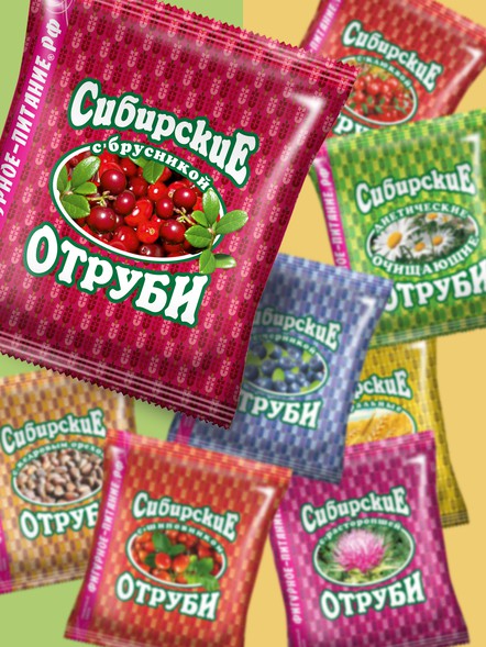 Сибирские отруби «Пшеничные» с брусникой