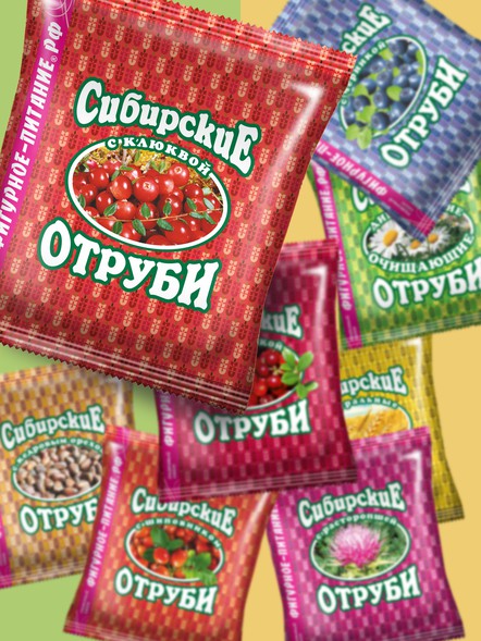 Сибирские отруби «Пшеничные» с клюквой