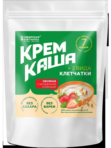 Овсяная каша с клубникой и клетчаткой, 7 порций